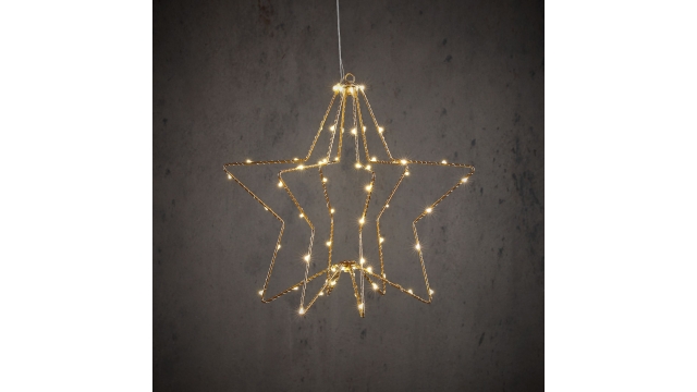 Ster Hangend 60 LEDs Warm Wit 32x30 cm Goud