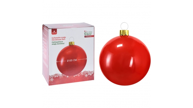 Kerstbal Opblaasbaar 65 cm Rood