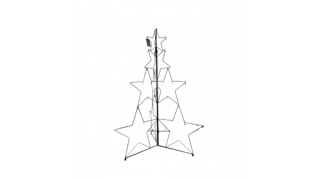 Decoratie Kerstboom Opvouwbaar Sterrenvormen 110 cm Zwart