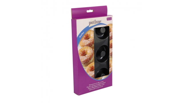 Patisse Donutvorm 6 Vaks 29x17 cm Zwart/Siliconen