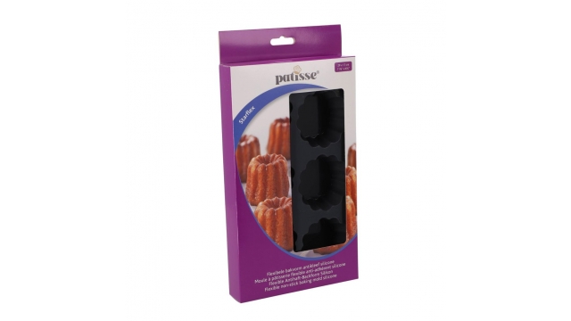 Patisse Mini Taartvorm 6 Vaks 29x17 cm Zwart/Siliconen