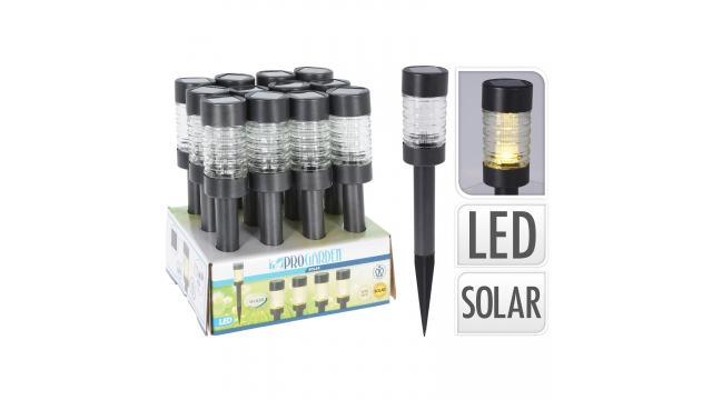 Pro Garden Solarlamp Antraciet RVS & Glas