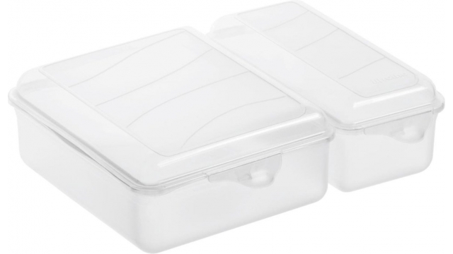 Rotho Twin Lunchbox 1,05+0,55L Transparant