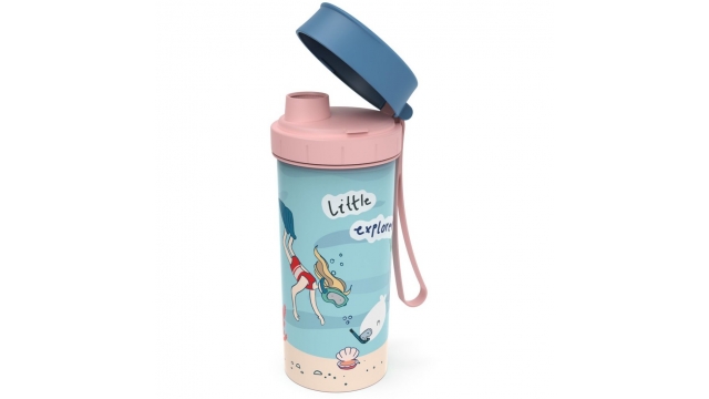 Rotho Memory Kids Schoolbeker To Go Kids Explorer 400 ml Blauw/Roze