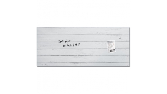 Sigel SI-GL381 Glasmagneetbord Artverum White Wood 130x55 cm Wit