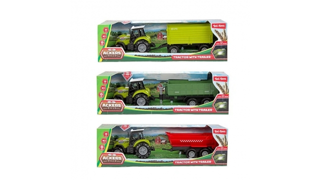 Toi-Toys Ackers Ville Tractor met Aanhanger + Licht en Geluid Assorti