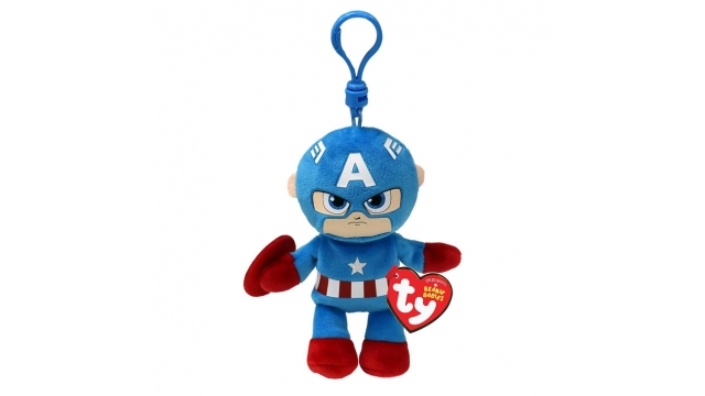 TY Beanie Babies Clip Marvel Knuffel Captain America 12 cm