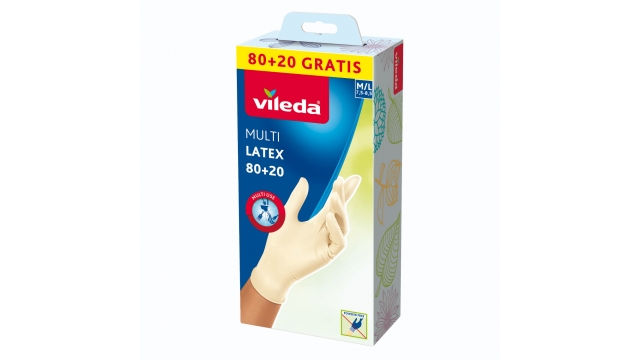 Vileda Natural Latex Handschoenen M/L 100 Stuks