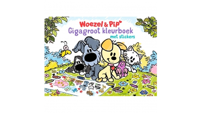 Woezel en Pip Gigagroot Kleurboek met Stickers